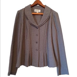 Danny & Nicole Steel Blue Textured Button Front Long Sleeved Jacket